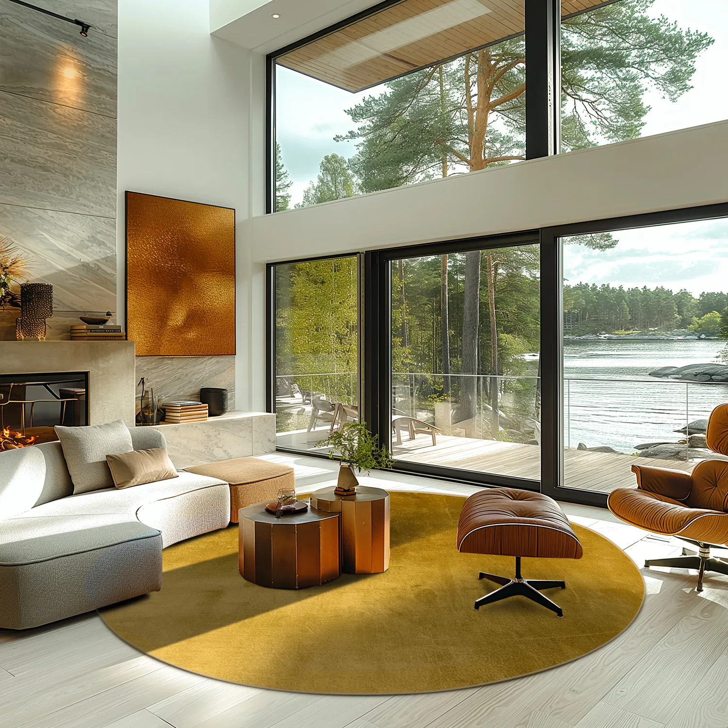Round rug - Artena (ocher)