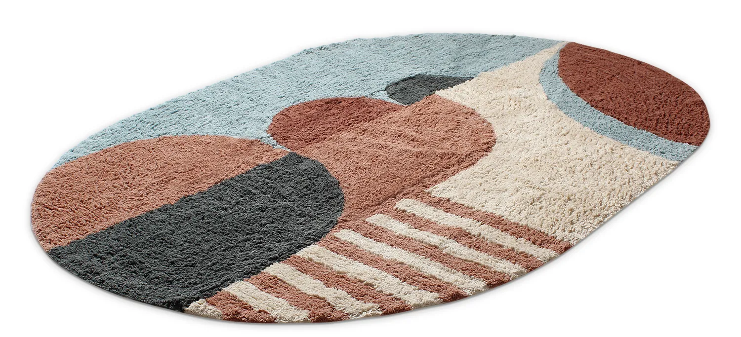 Oval rug - Osmery Natural Cotton Shaggy (multi)