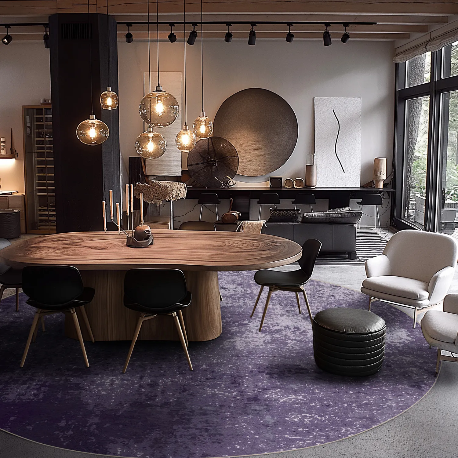 Round rug - Lynton (purple)