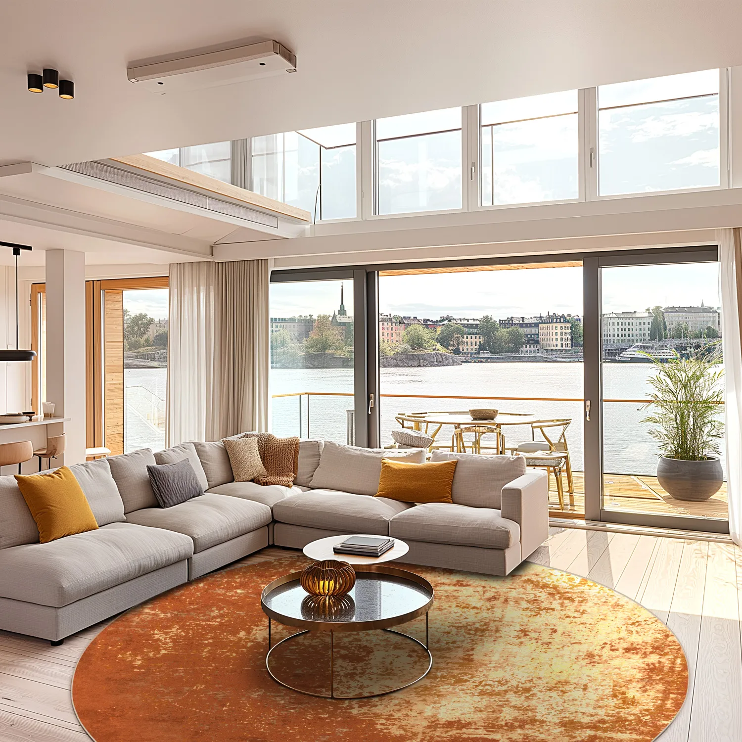 Round rug - Lynton (terra cotta)