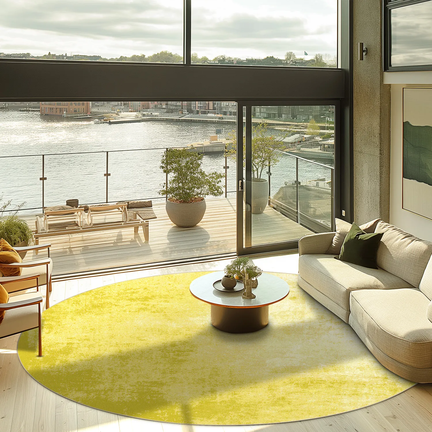Round rug - Lynton (yellow)