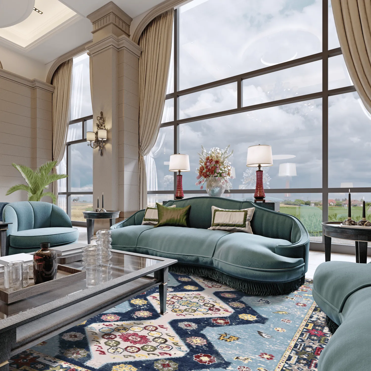Wilton rug - Mazzarino (blue/multi)