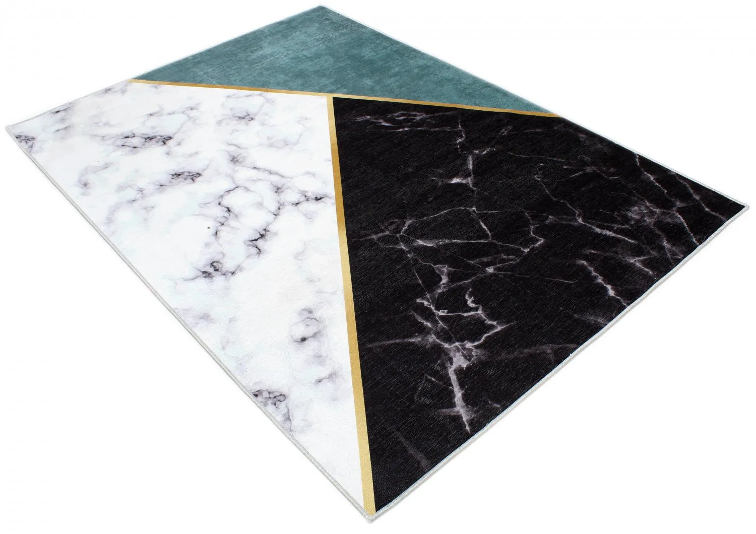 Wilton rug - Savino (black/white/green)