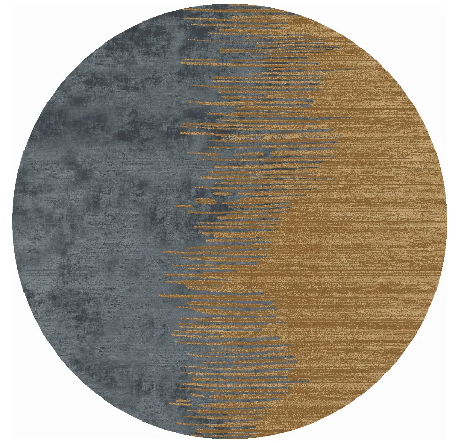 Round rug - Mileto (grey/gold)