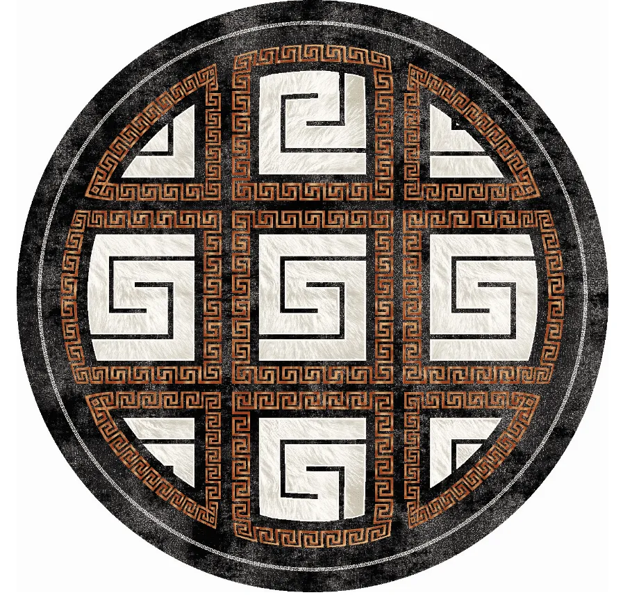 Round rug - Milos (black/white)