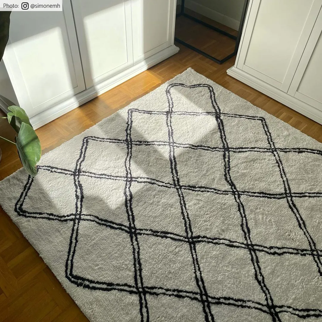 Shaggy rugs - Morocco (black/white)