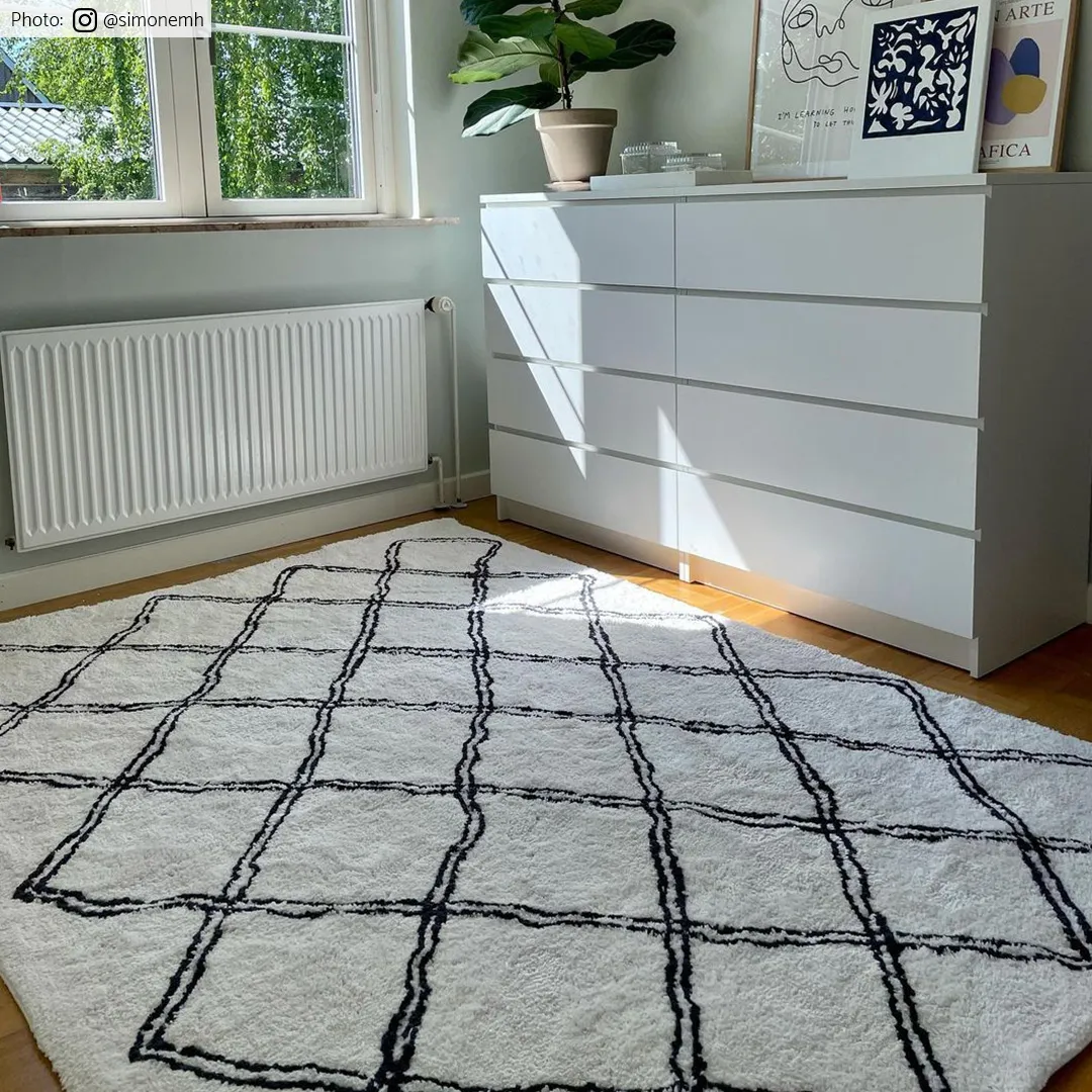 Shaggy rugs - Morocco (black/white)