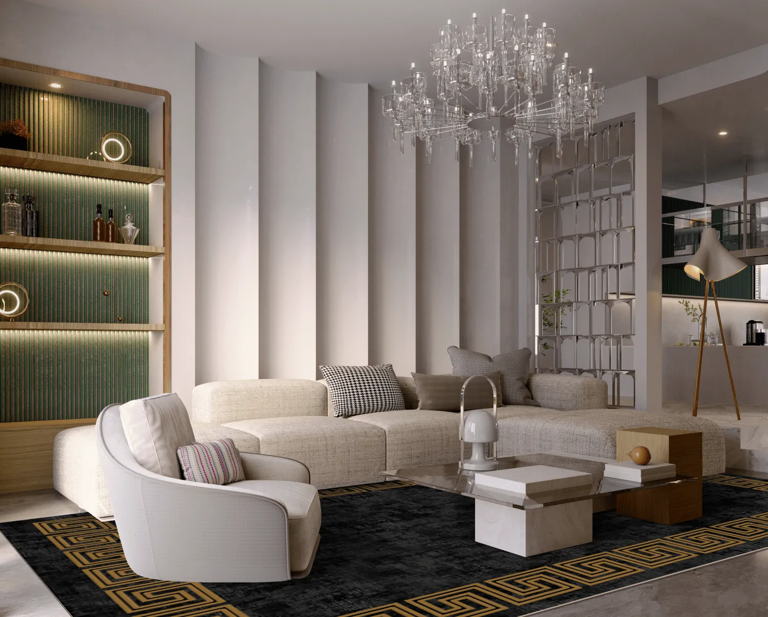Wilton rug - Myra (black/gold)