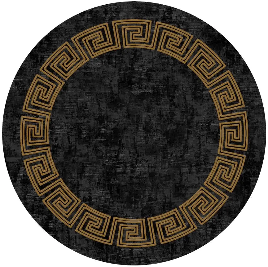 Round rug - Myra (black/gold)