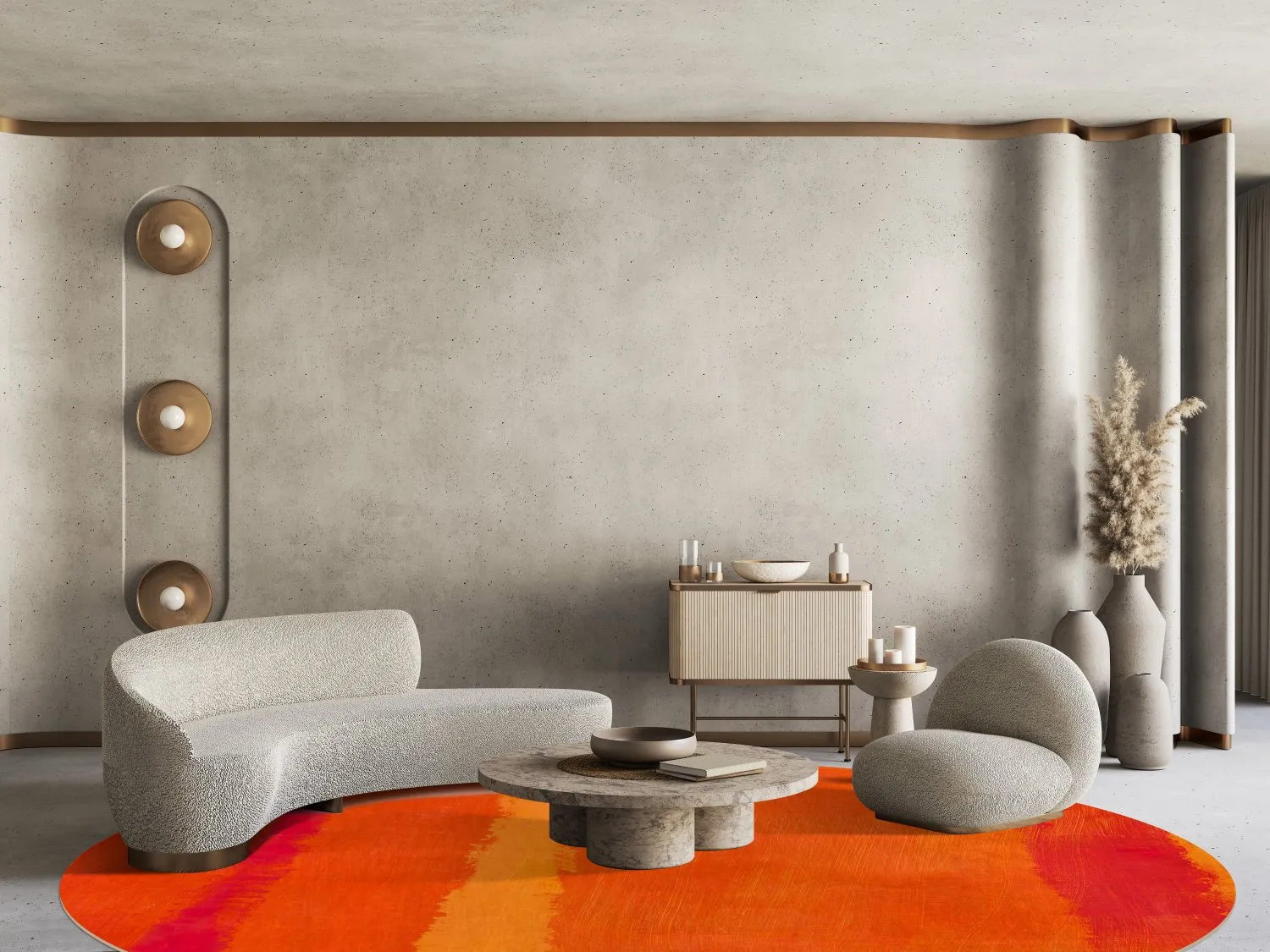 Round rug - Asti (orange)