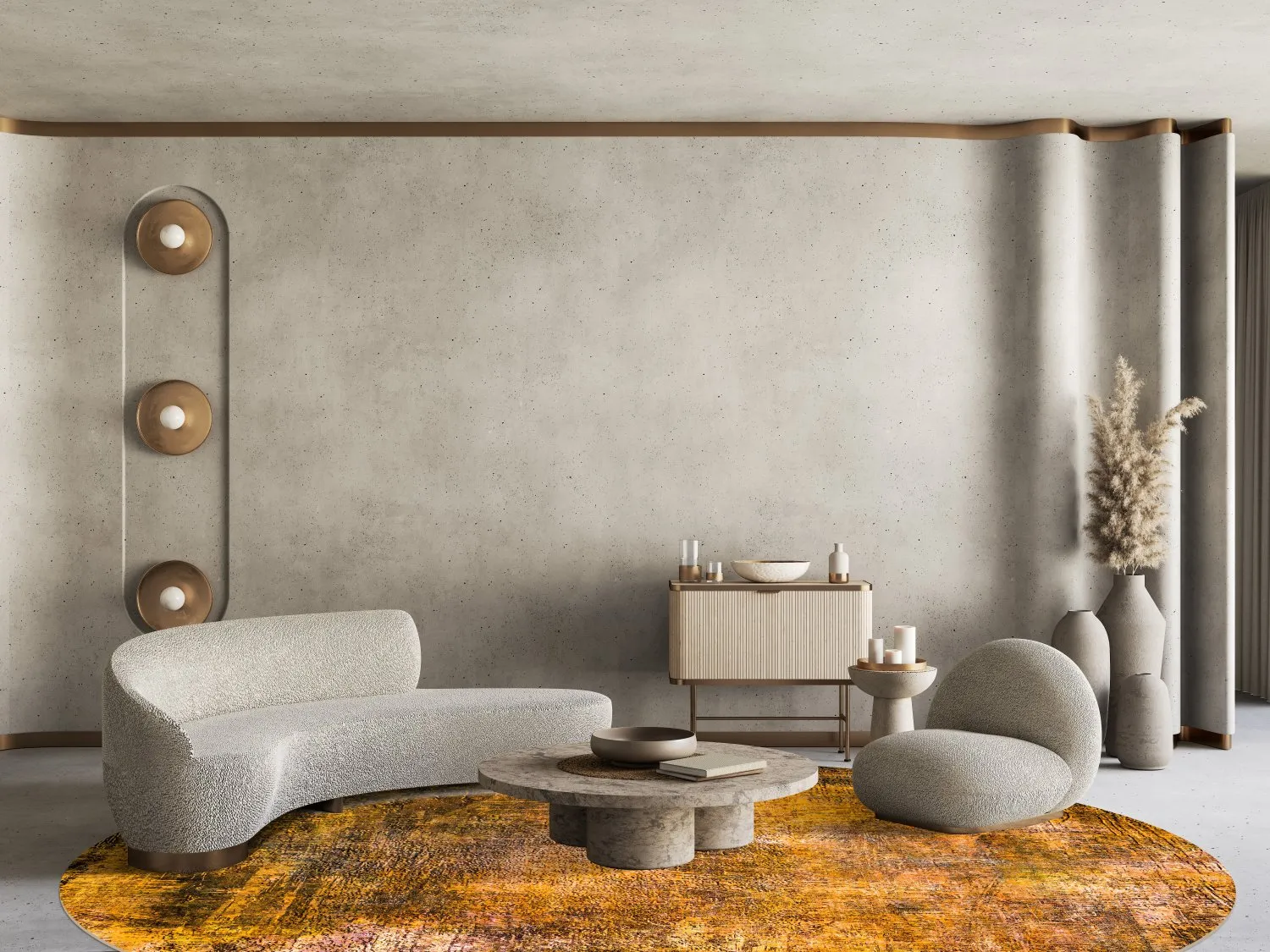 Round rug - Biella (orange)