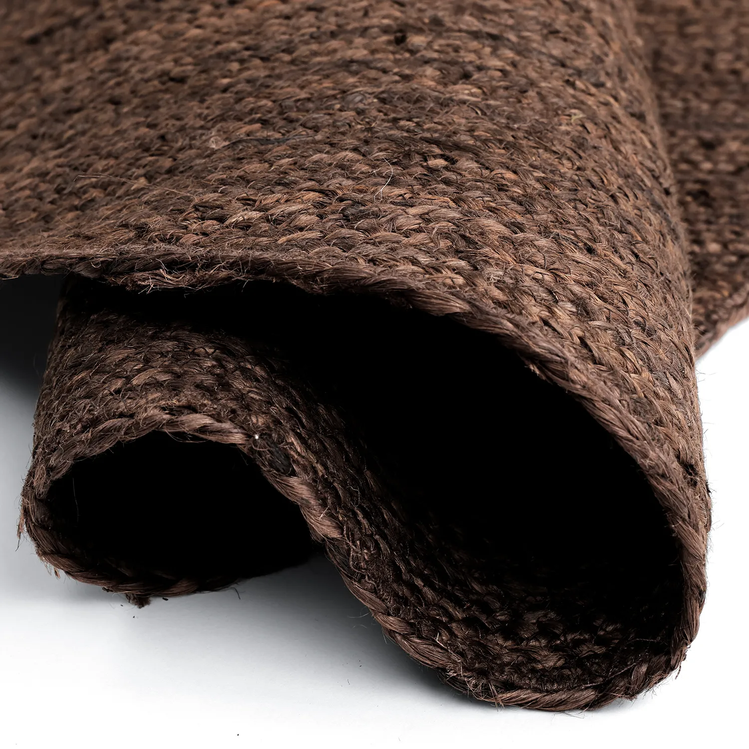 Irregular round jute rug - San Francisco (brown)