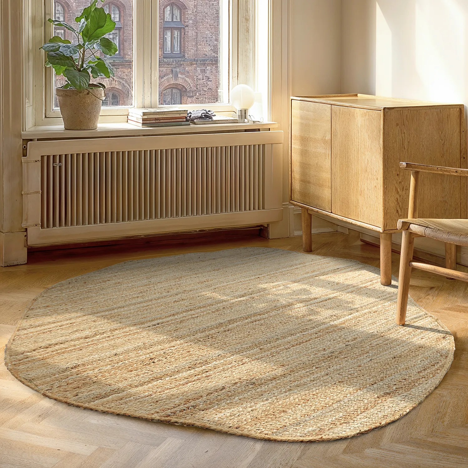 Irregular round jute rug - San Francisco (jute)
