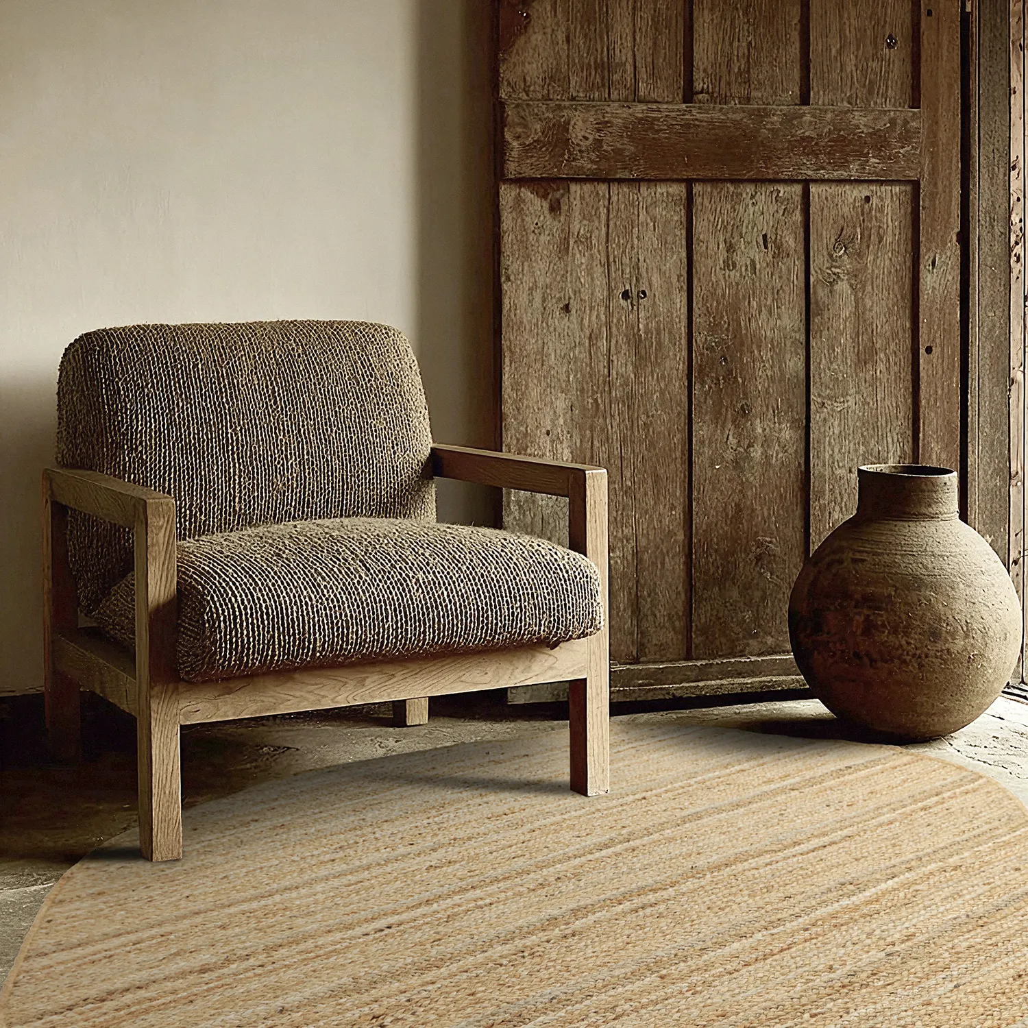 Irregular round jute rug - San Francisco (jute)