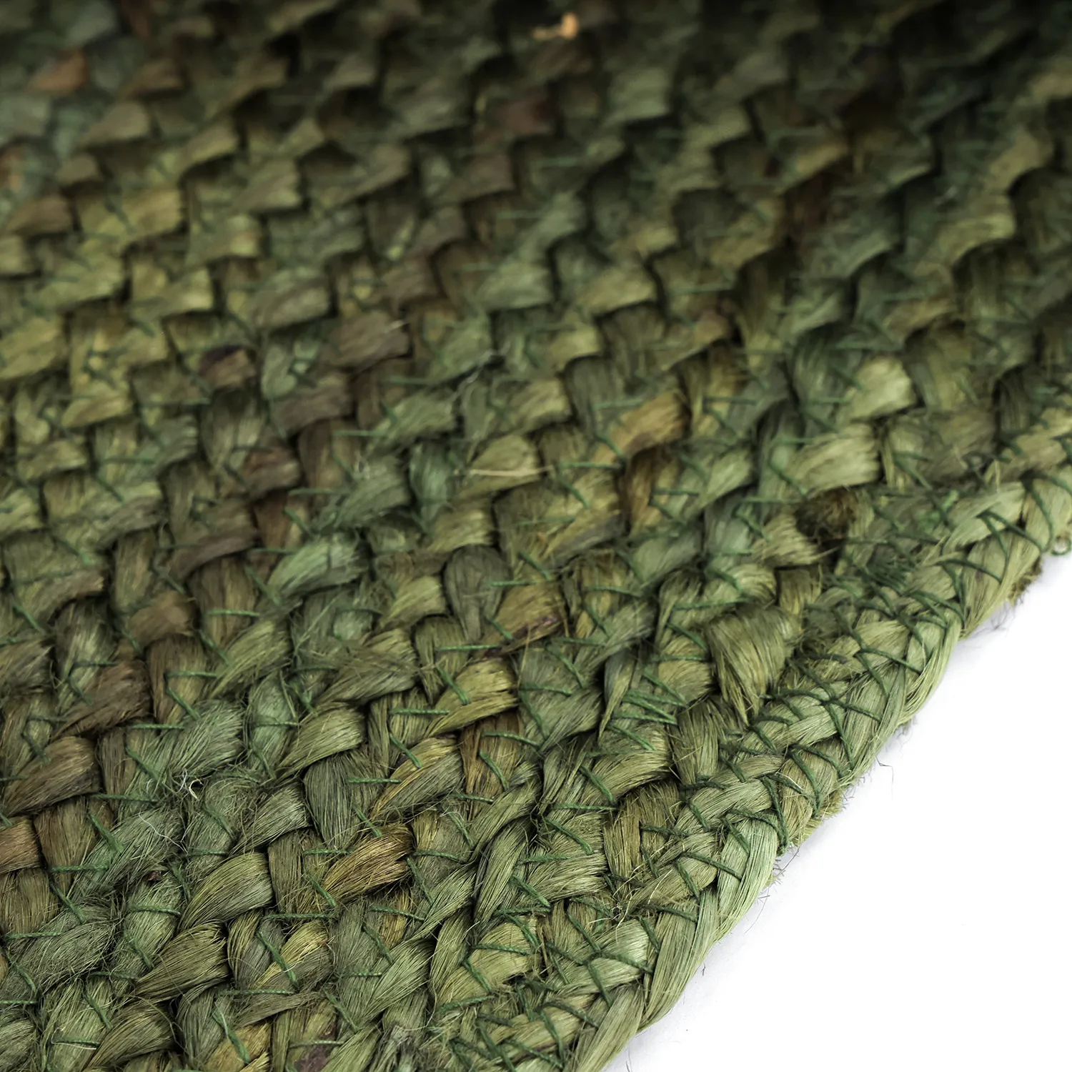 Irregular round jute rug - San Francisco (army green)