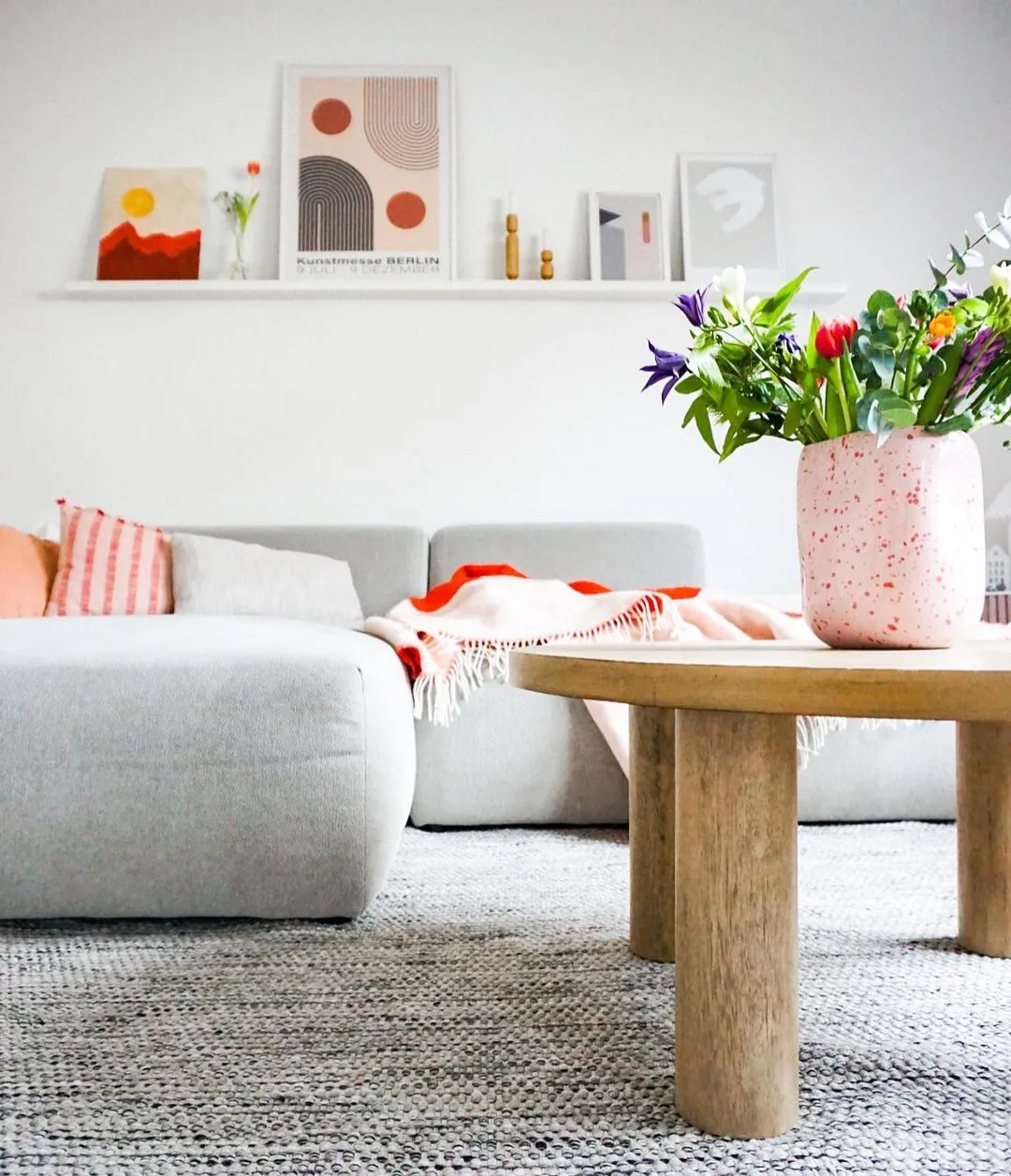 Round rug - Otago (grey/black)