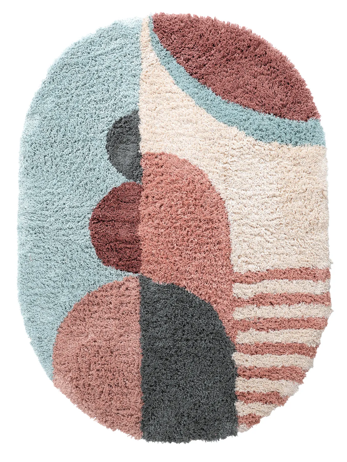 Oval rug - Tropea Natural Cotton Shaggy (multi)