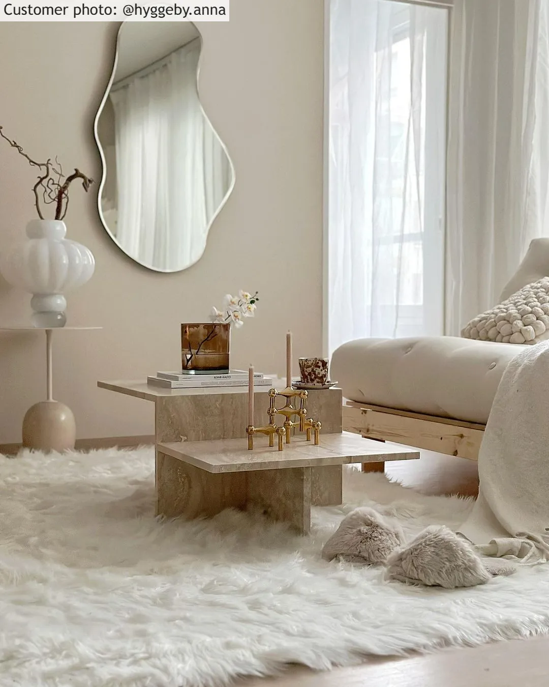 Shaggy rugs - Pomaire (white)