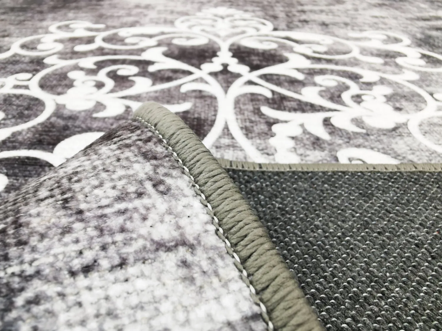 Wilton rug - Santi (dark grey/white)