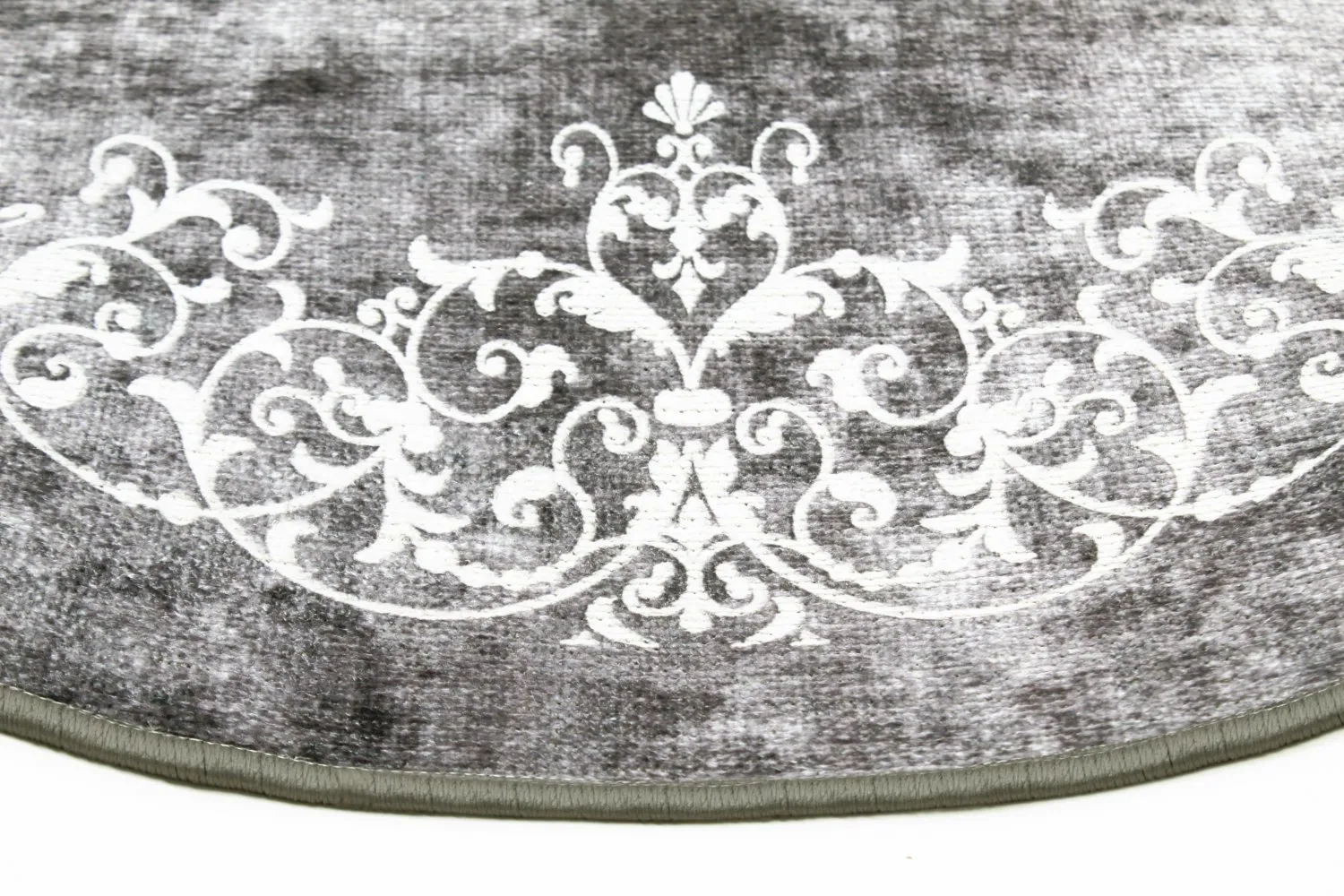 Round rug - Santi (dark grey/white)