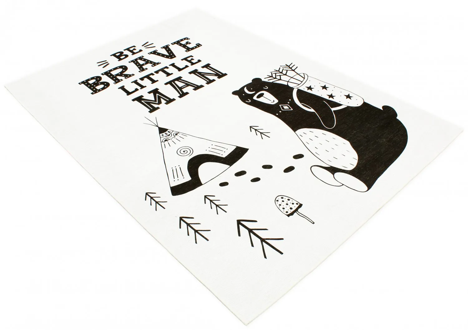 Childrens rugs - Camping Bear (white)