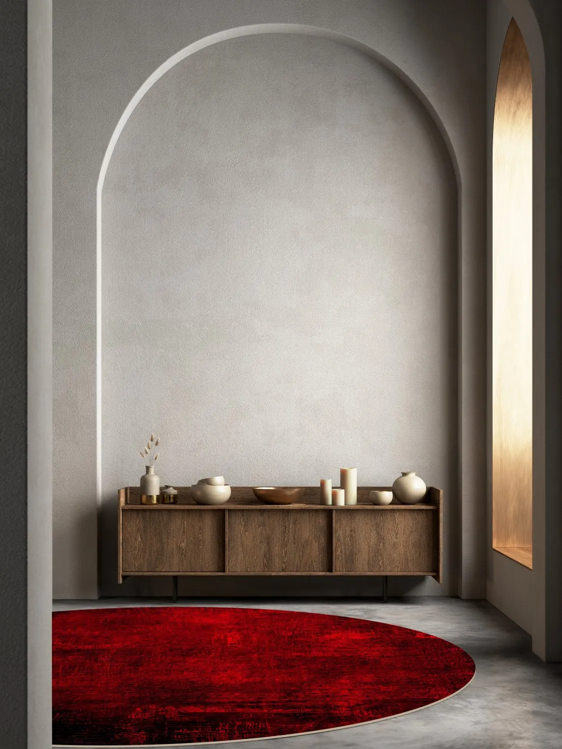 Round rug - Frome (red)