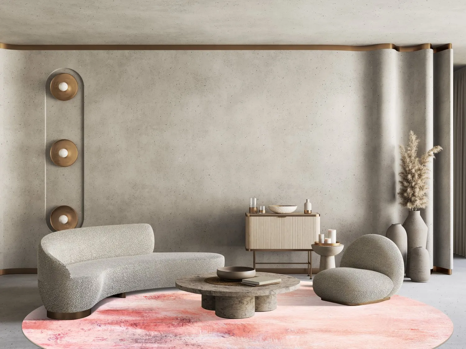 Round rug - Nancy (pink)