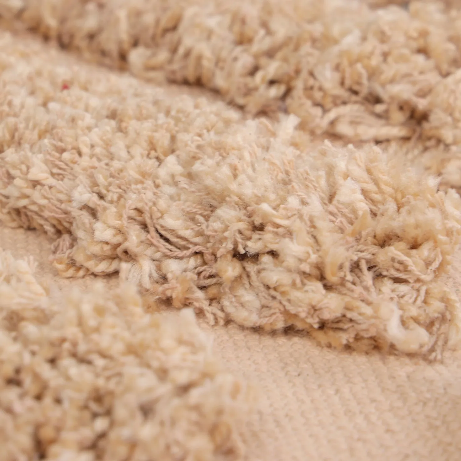 Round rug - Cazorla Natural Cotton Shaggy (beige)