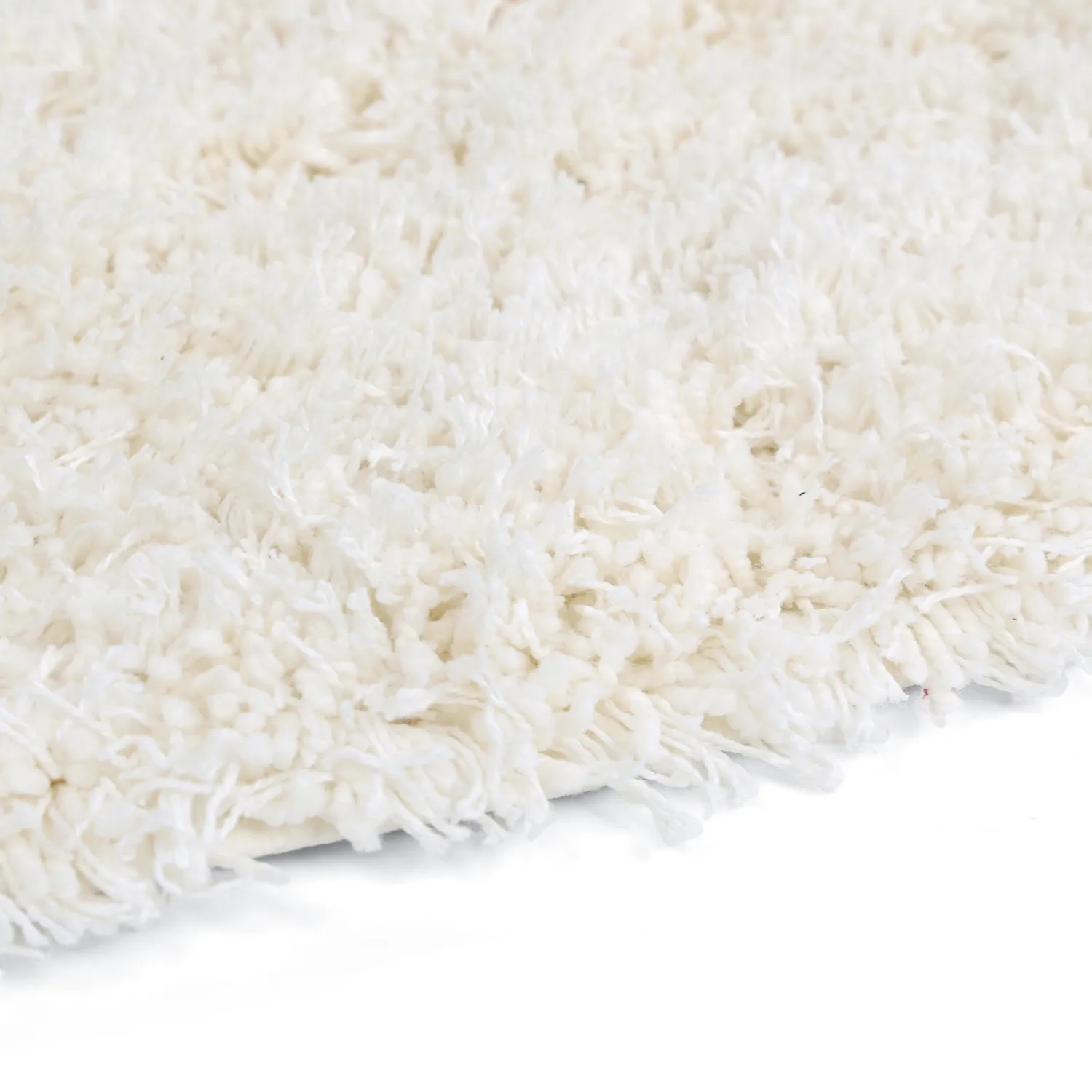 Round rug - Lindos Natural Cotton Shaggy (white)
