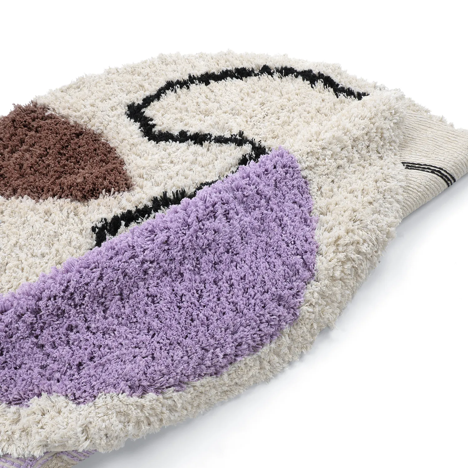 Round rug - Naousa Natural Cotton Shaggy (multi)