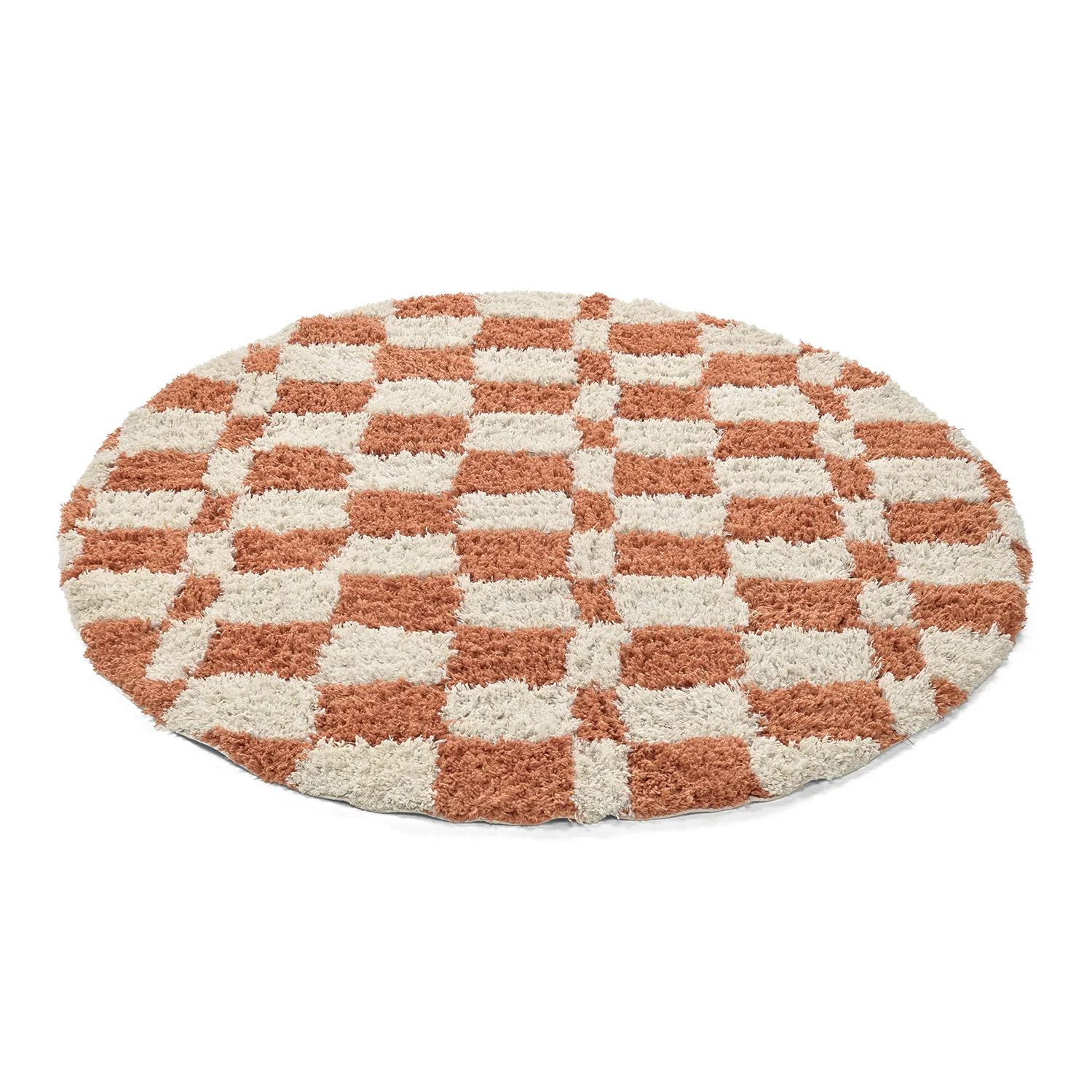 Round rug - Atrani Natural Cotton Shaggy (orange)