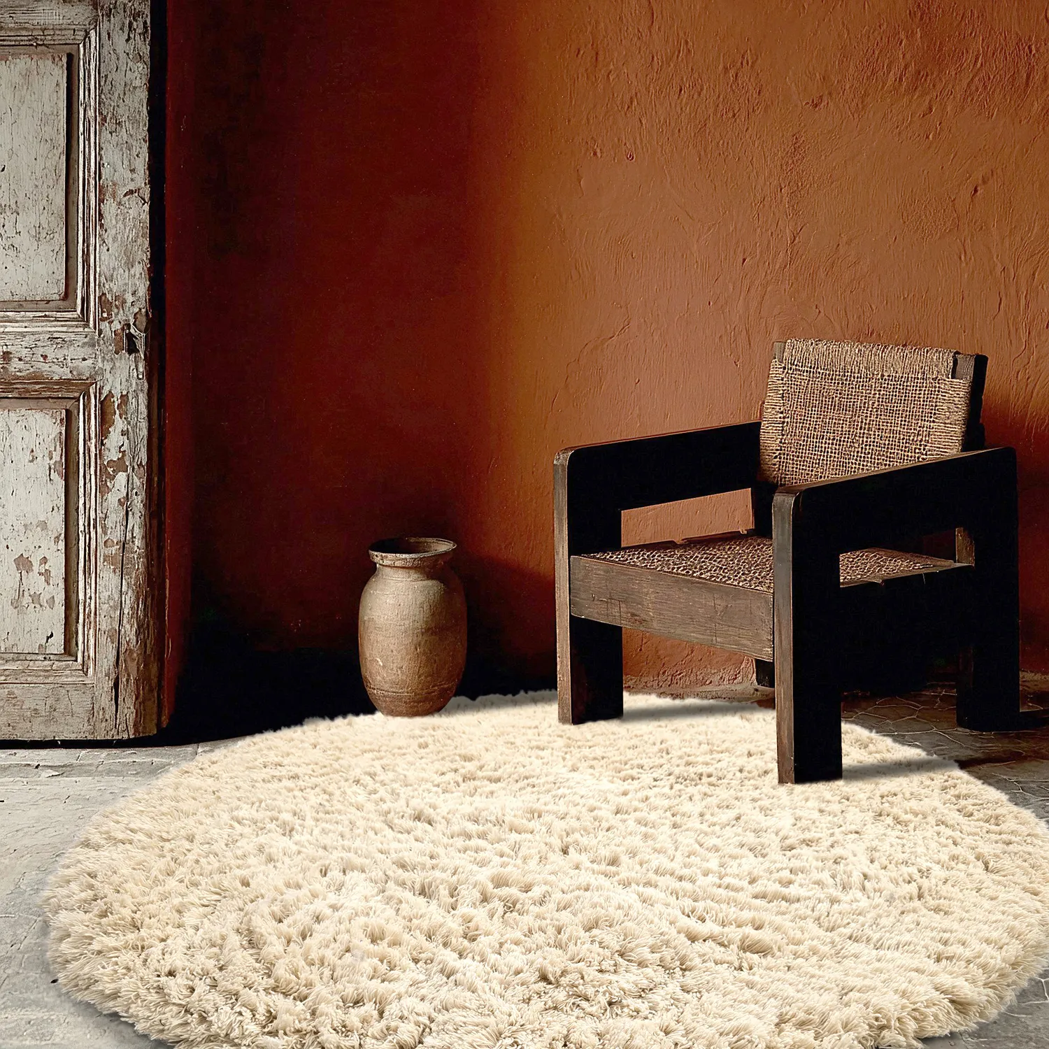 Round rug - Aliste Wool Shaggy (alabaster gleam)
