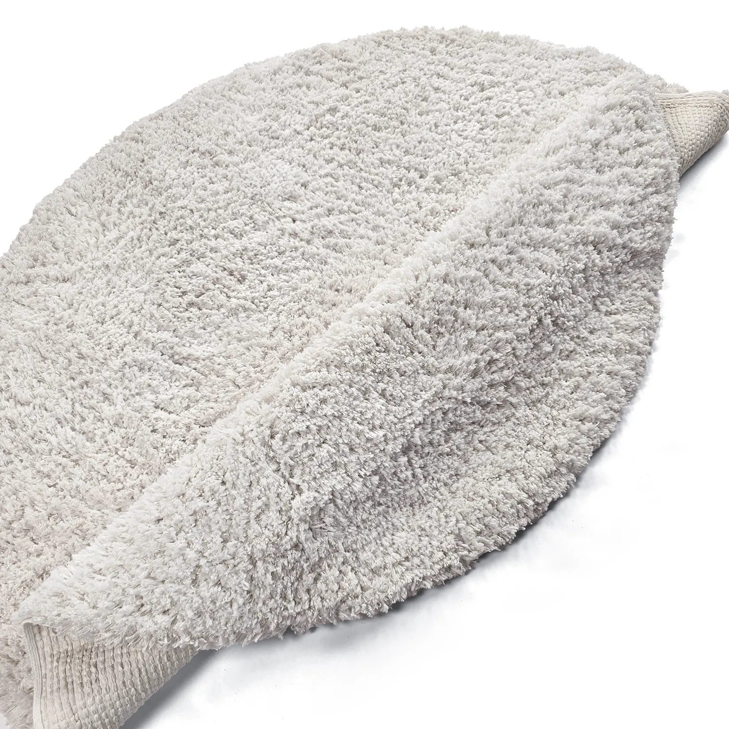 Round rug - Combarro Solid Cotton Shaggy (cream)