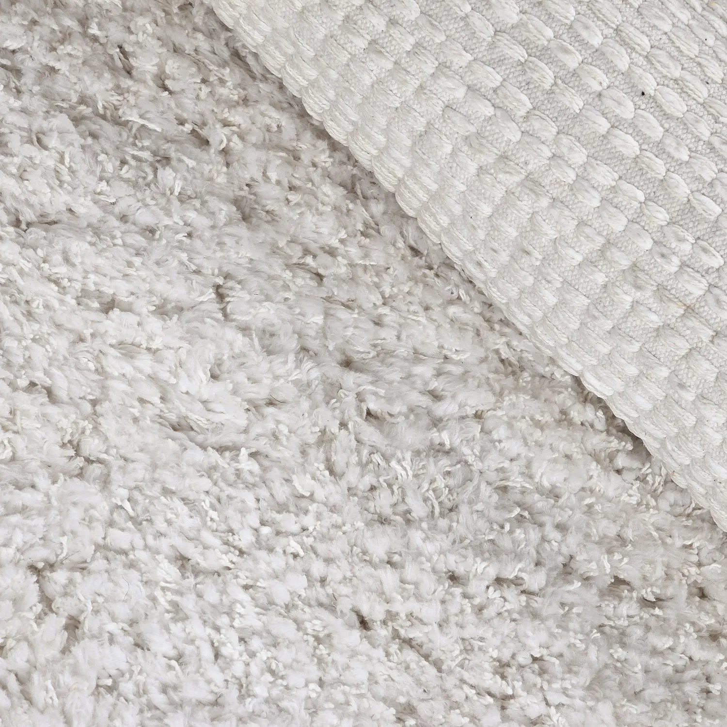 Round rug - Combarro Solid Cotton Shaggy (cream)