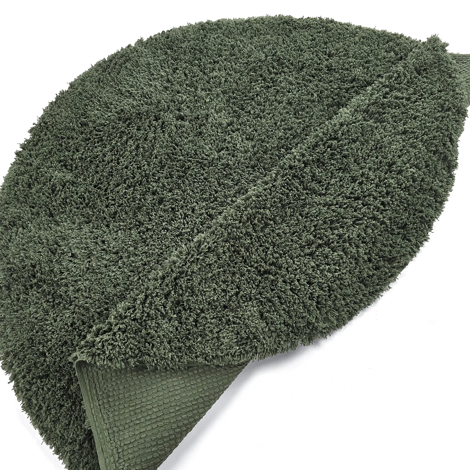 Round rug - Combarro Solid Cotton Shaggy (green)