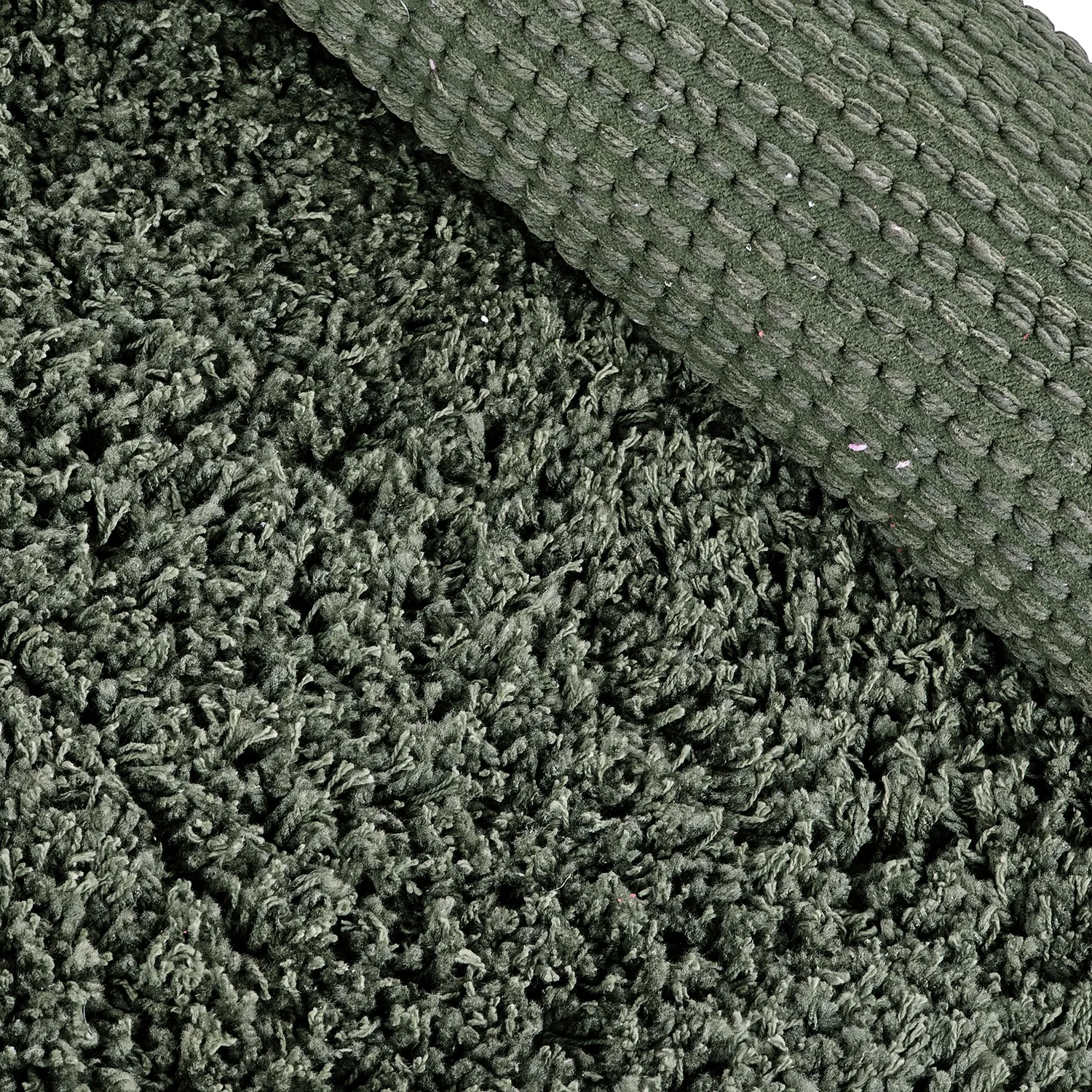Round rug - Combarro Solid Cotton Shaggy (green)