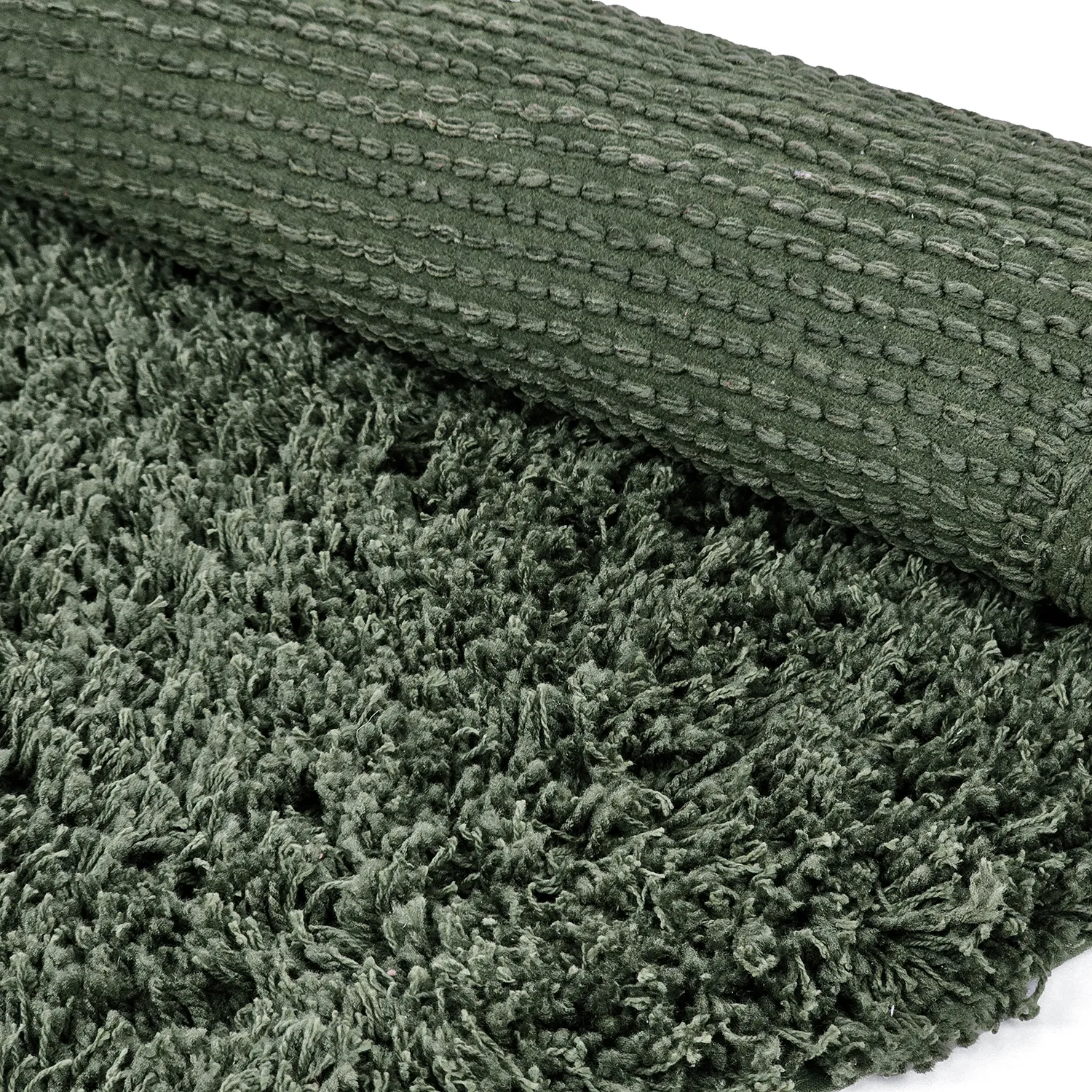 Round rug - Combarro Solid Cotton Shaggy (green)