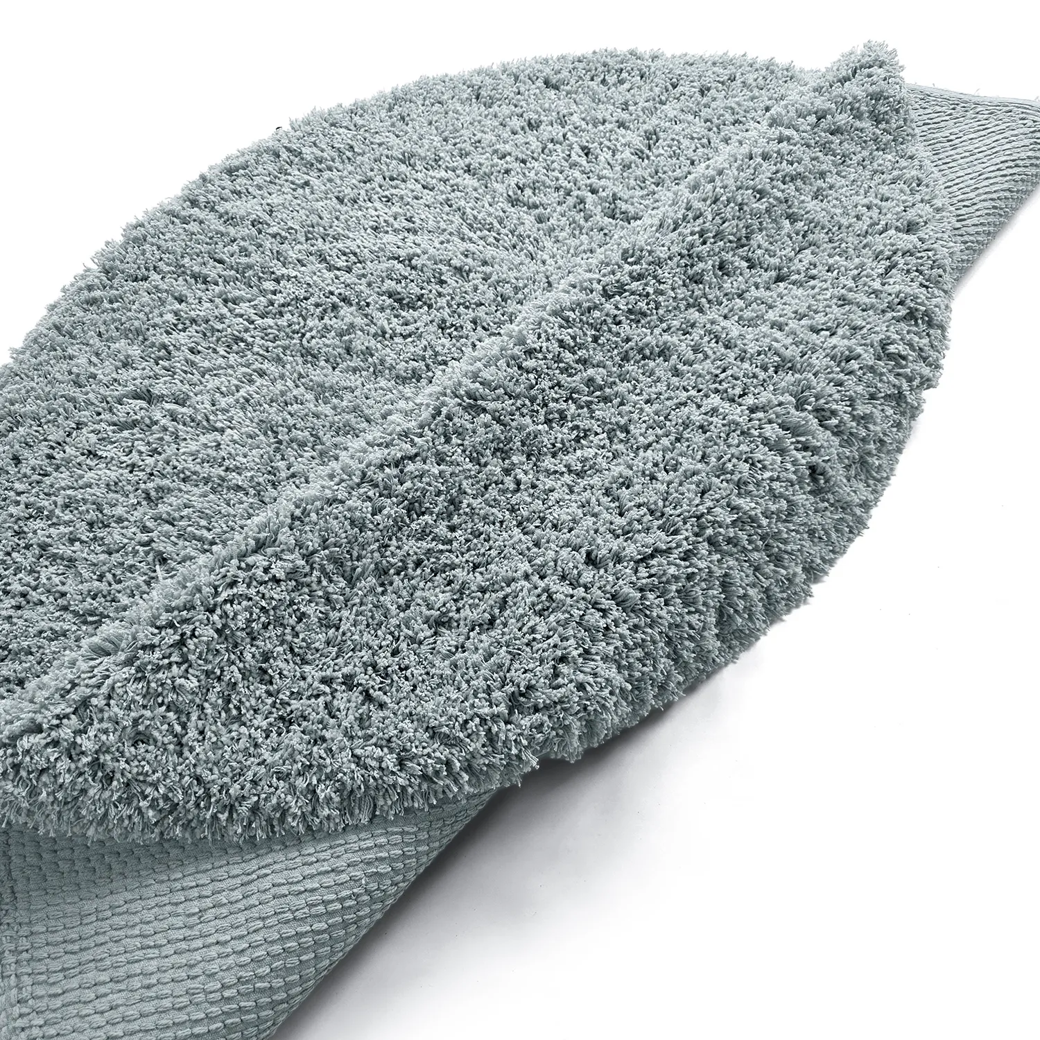 Round rug - Combarro Solid Cotton Shaggy (light blue)