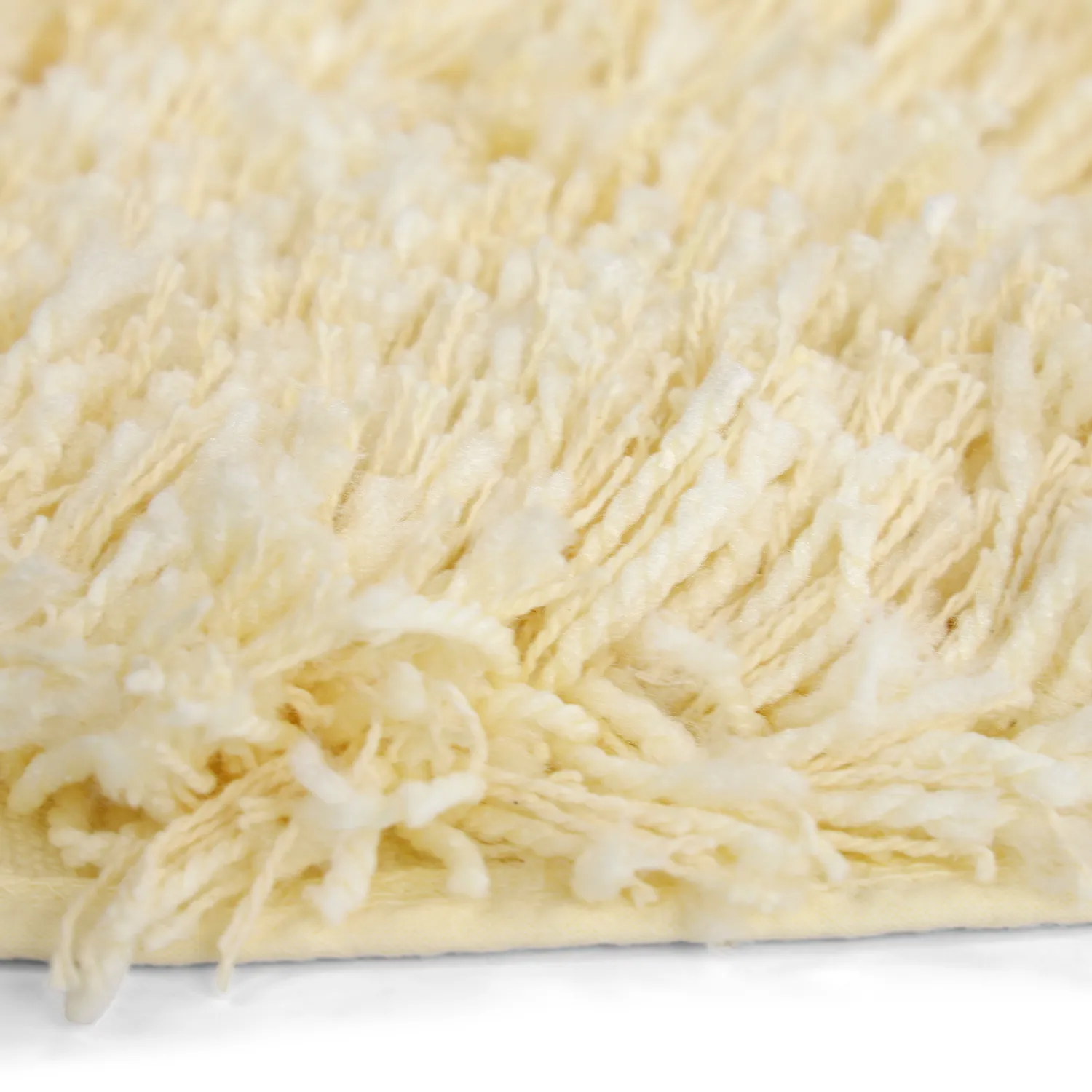 Round rug - Combarro Solid Cotton Shaggy (light yellow)