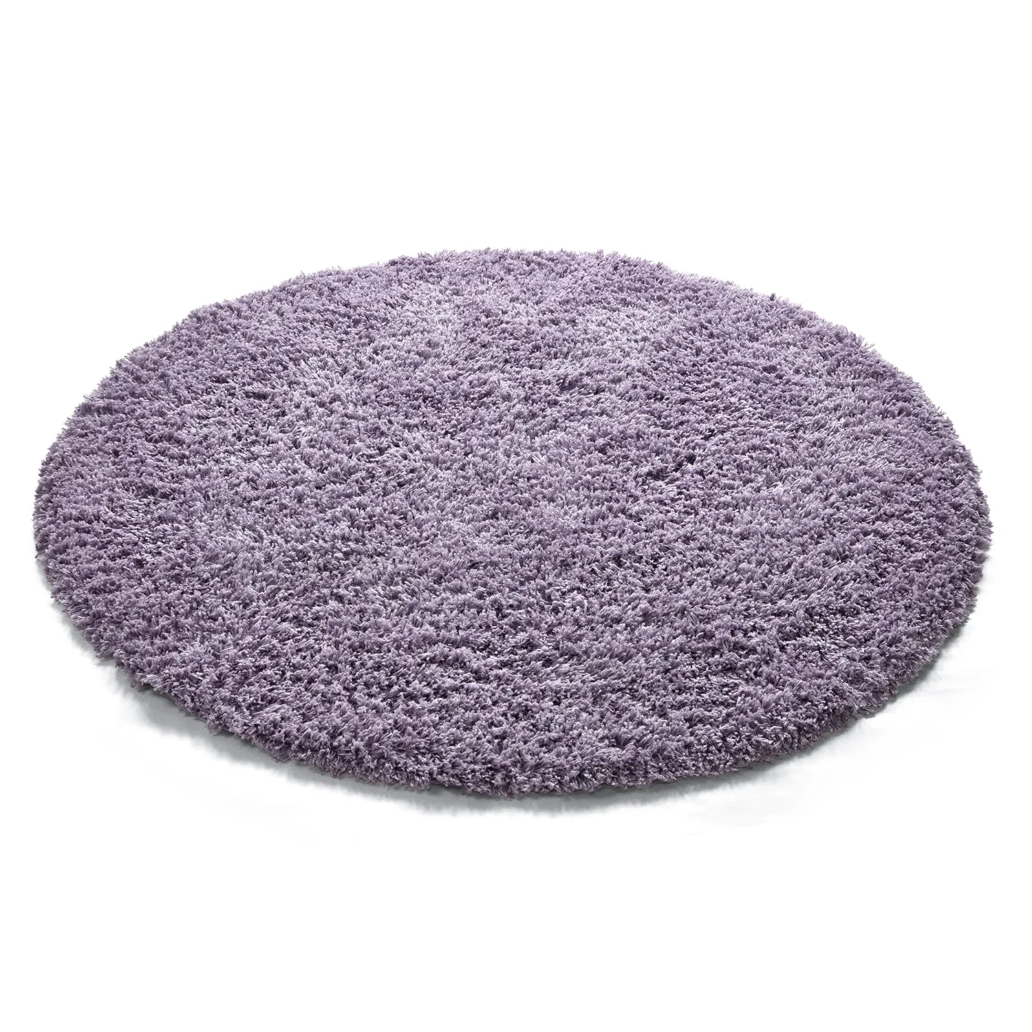 Round rug - Combarro Solid Cotton Shaggy (light purple)