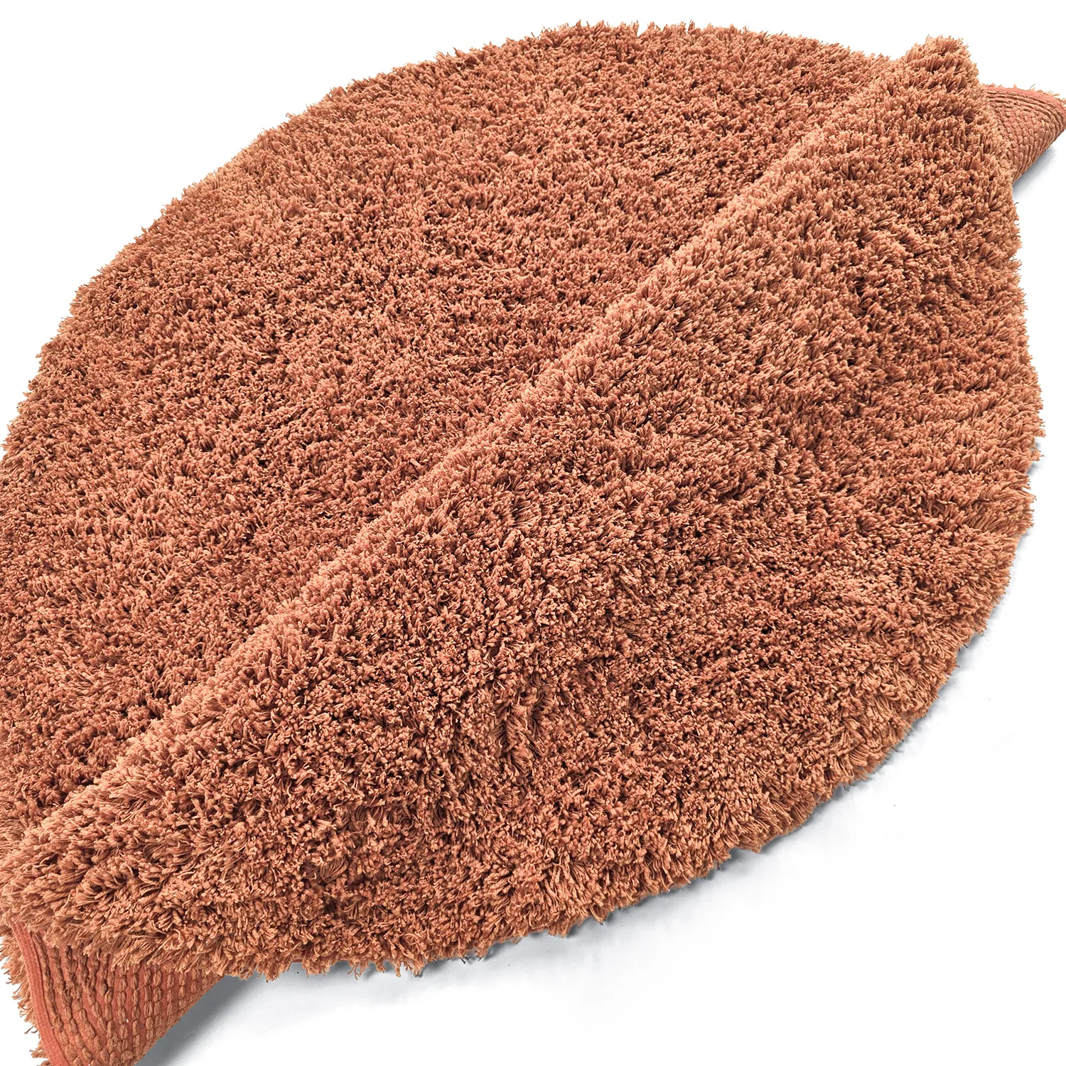 Round rug - Combarro Solid Cotton Shaggy (light orange)
