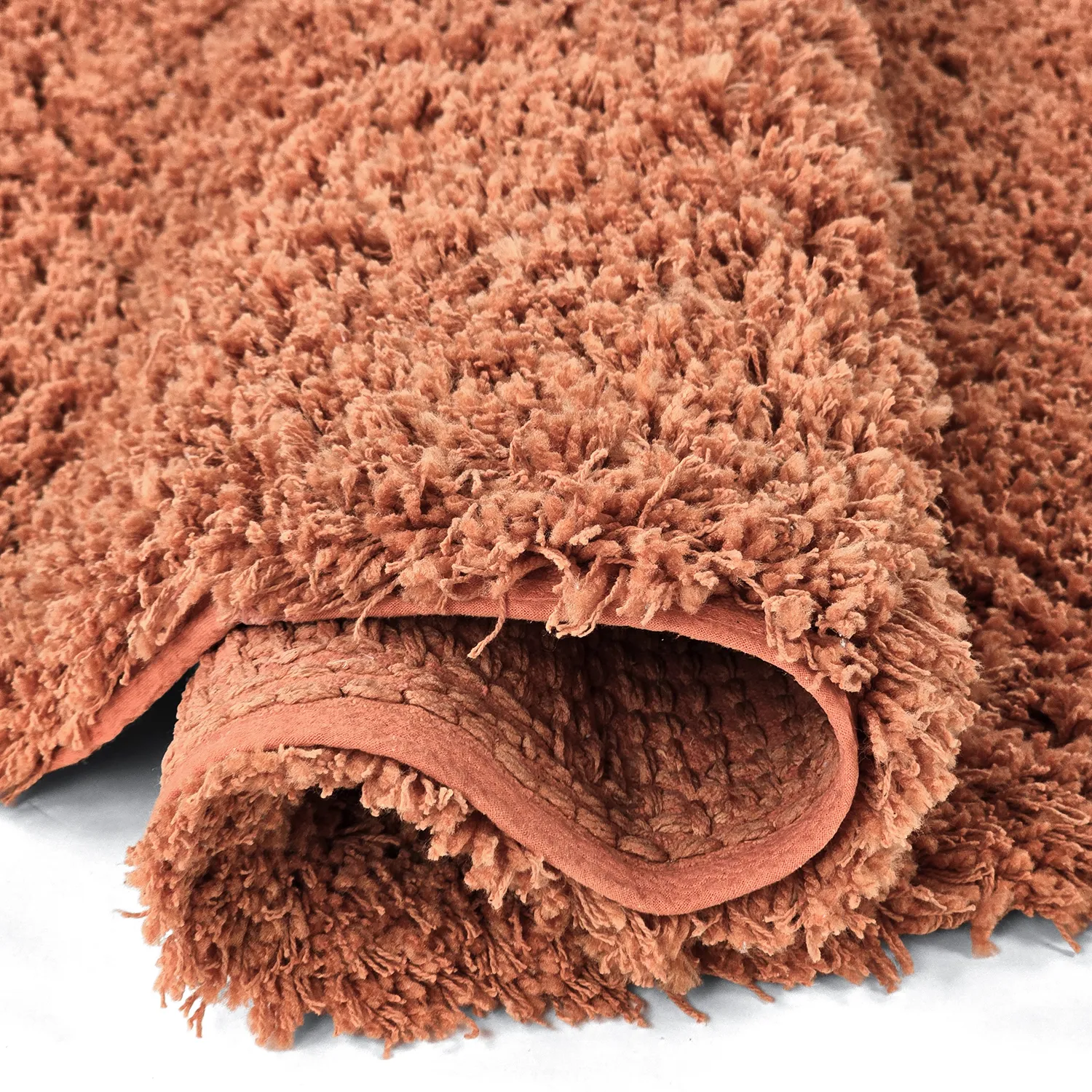 Round rug - Combarro Solid Cotton Shaggy (light orange)