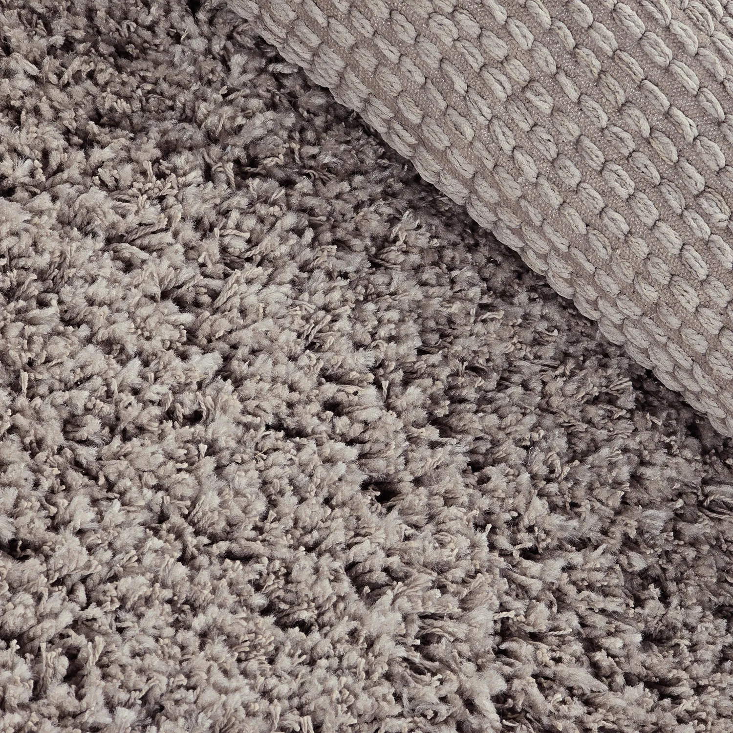 Round rug - Combarro Solid Cotton Shaggy (taupe)