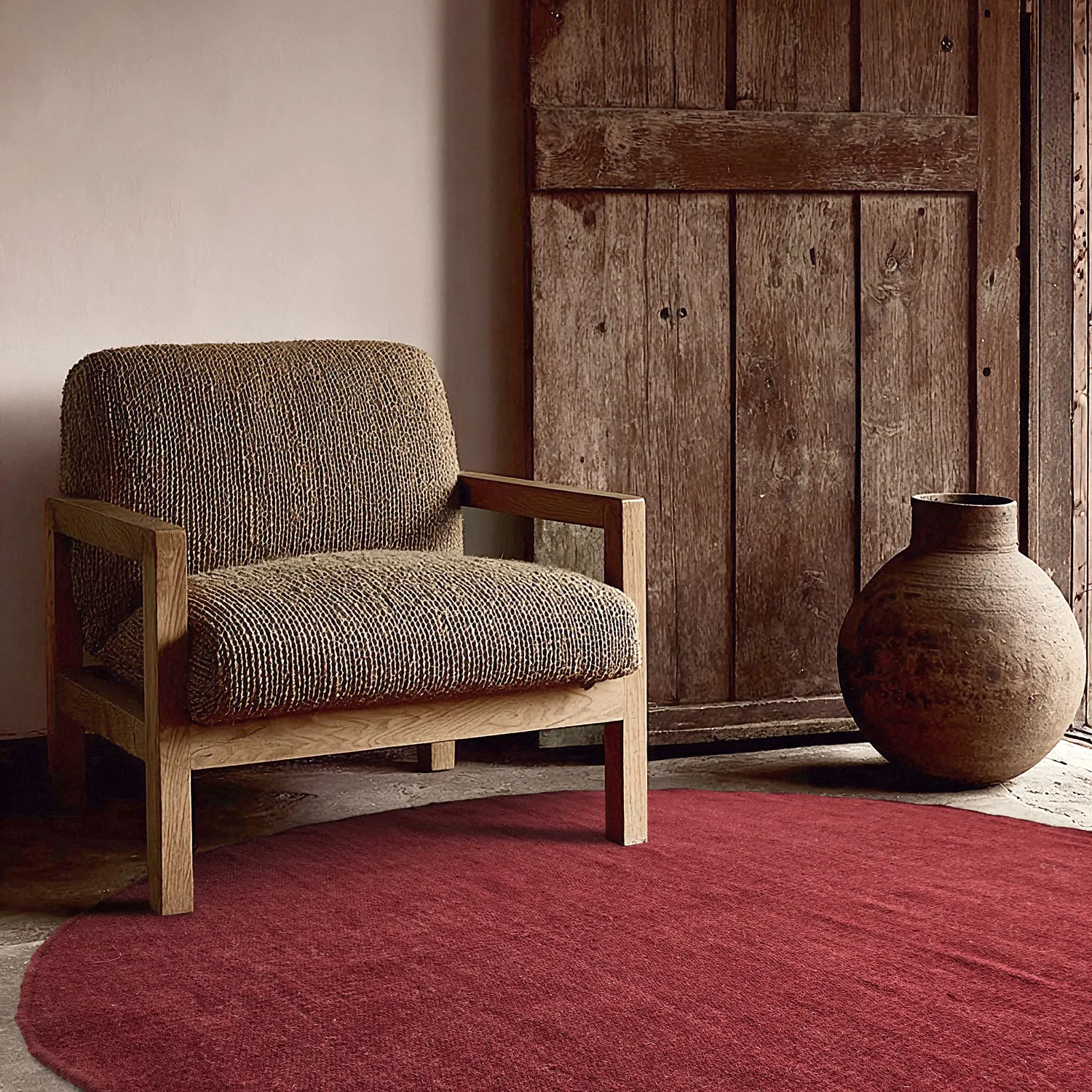 Round rug - Hamilton (deep red)
