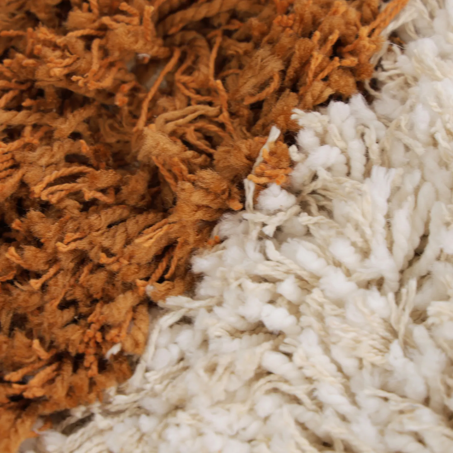 Round rug - Kalymnos Natural Cotton Shaggy (off-white/ochre)