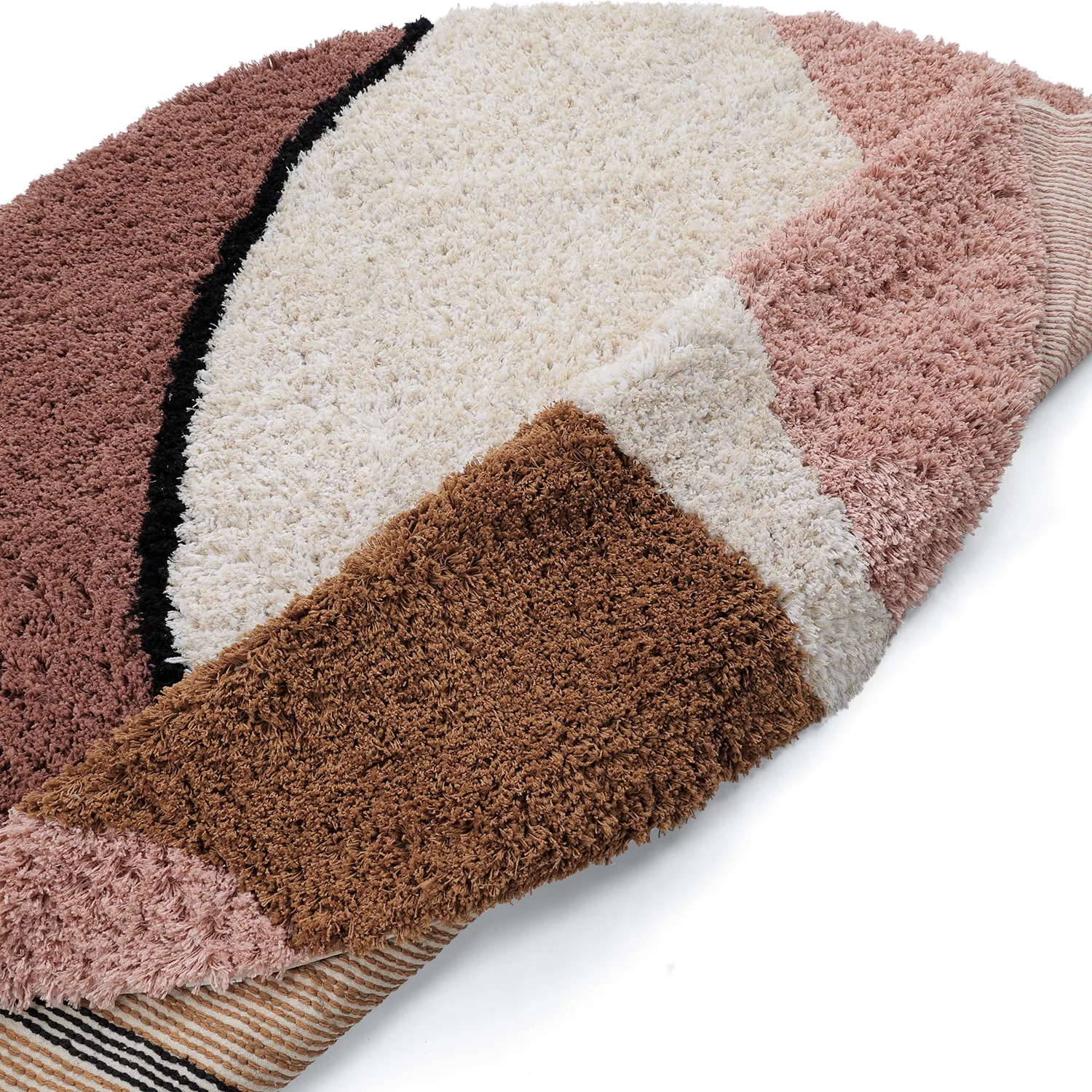 Round rug - Perast Natural Cotton Shaggy (multi)