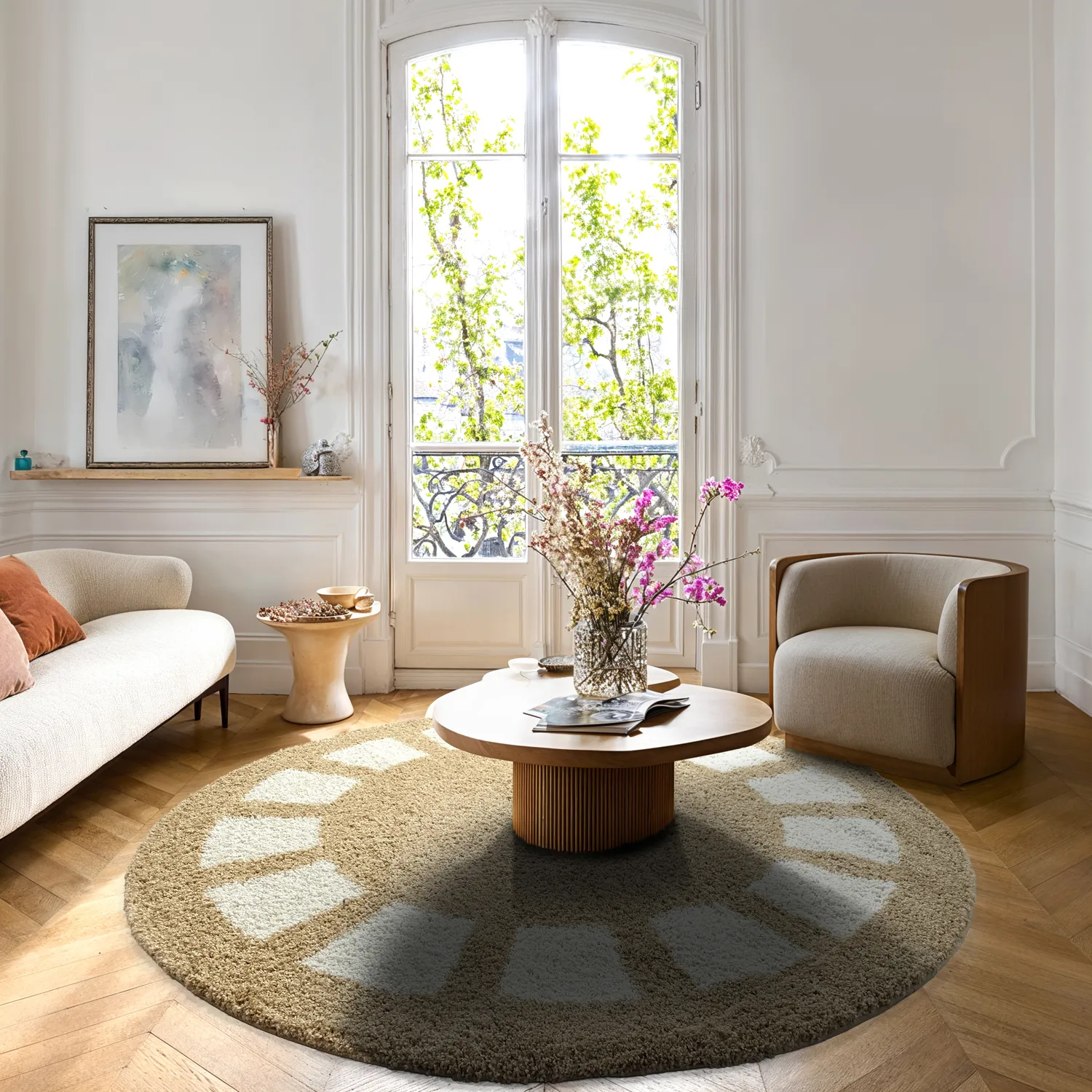 Round rugs - Asilah (beige/white)