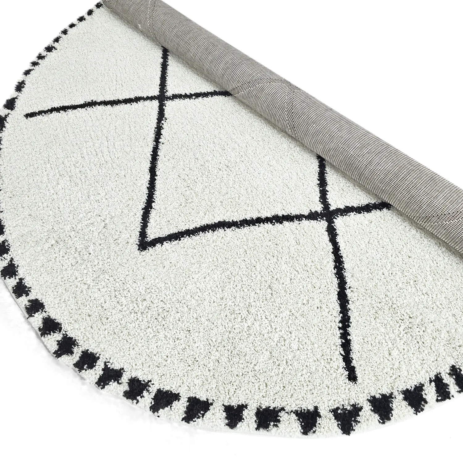 Round rugs - Tiznit (white/black)