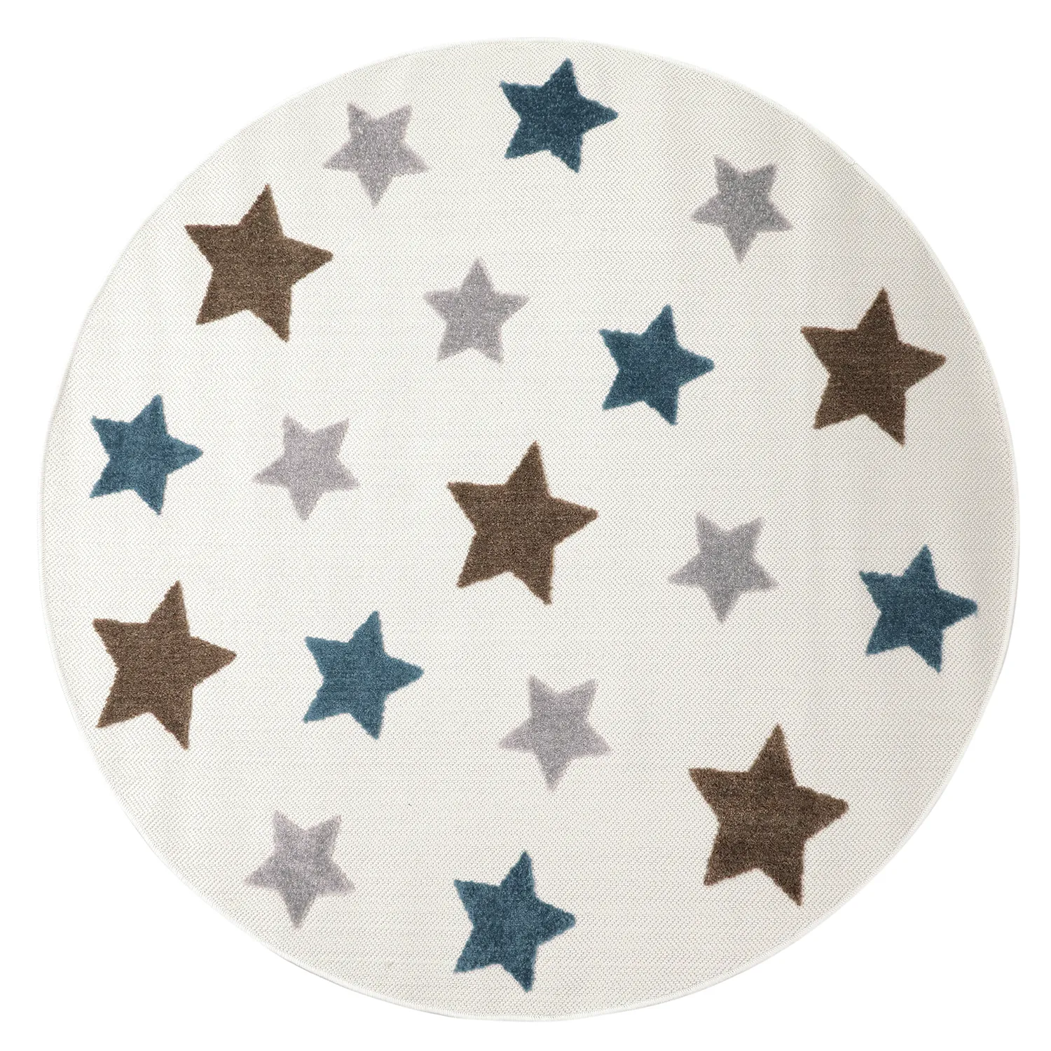 Round Children's Rug - Stars (cream/multi)