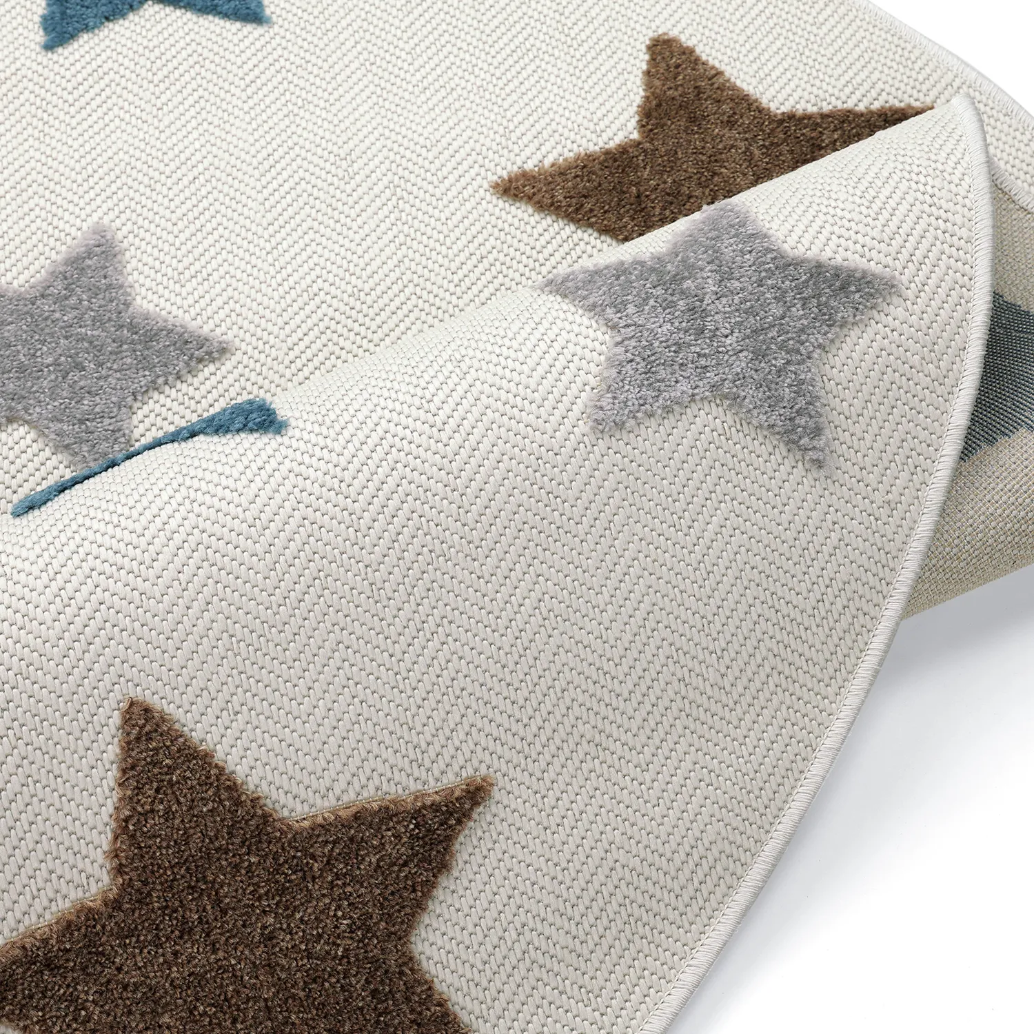 Round Children's Rug - Stars (cream/multi)